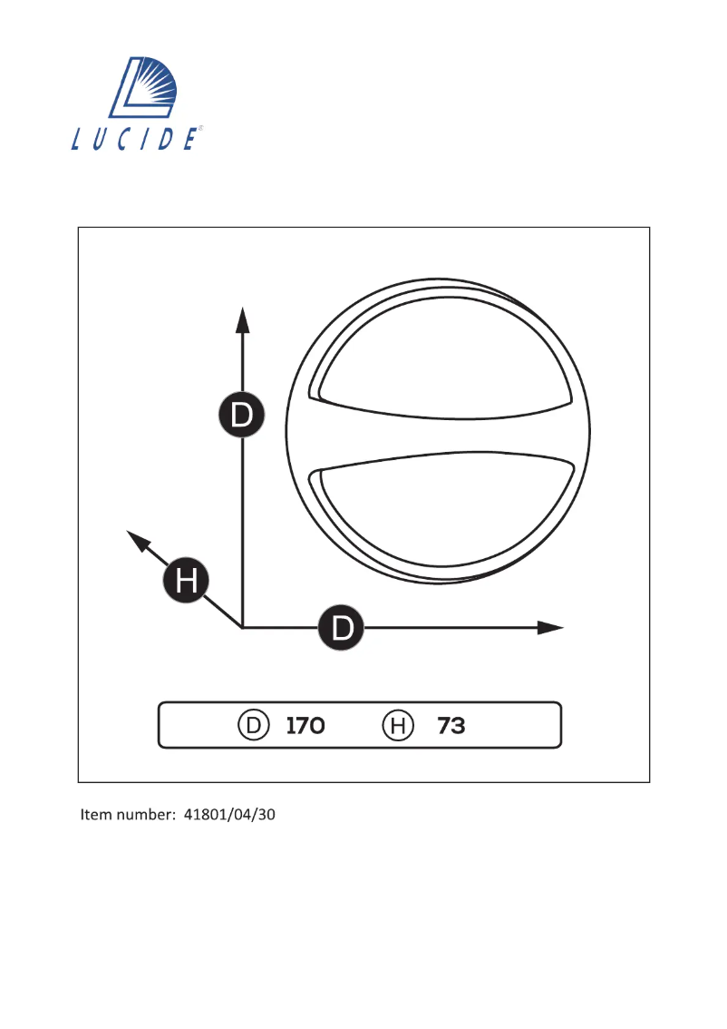 Page 1 de la notice Manuel utilisateur Lucide Yazoo led 41801/04/30