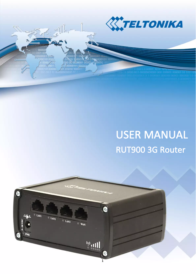 Page 1 de la notice Manuel utilisateur Teltonika RUT900