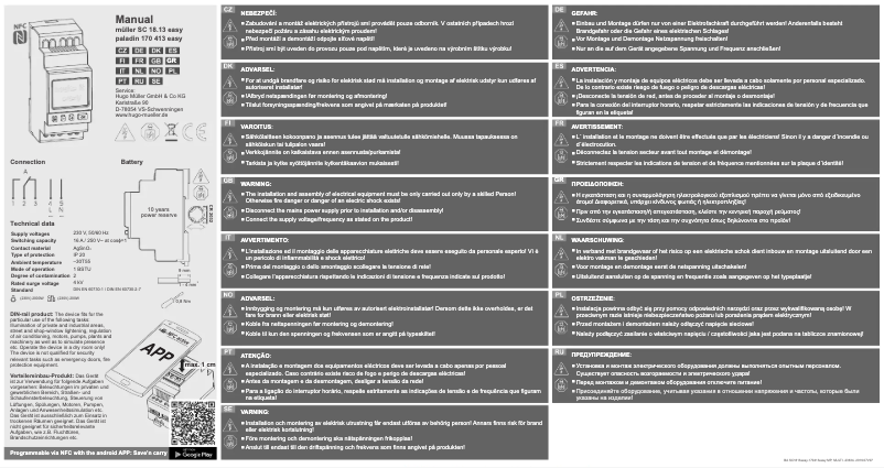 Page 1 de la notice Manuel utilisateur Paladin 170 413 easy