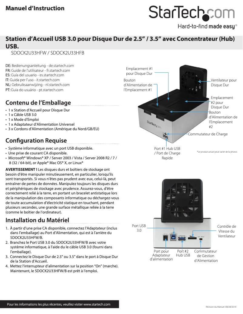 Image de la première page du manuel de l'appareil SDOCK2U33HFB