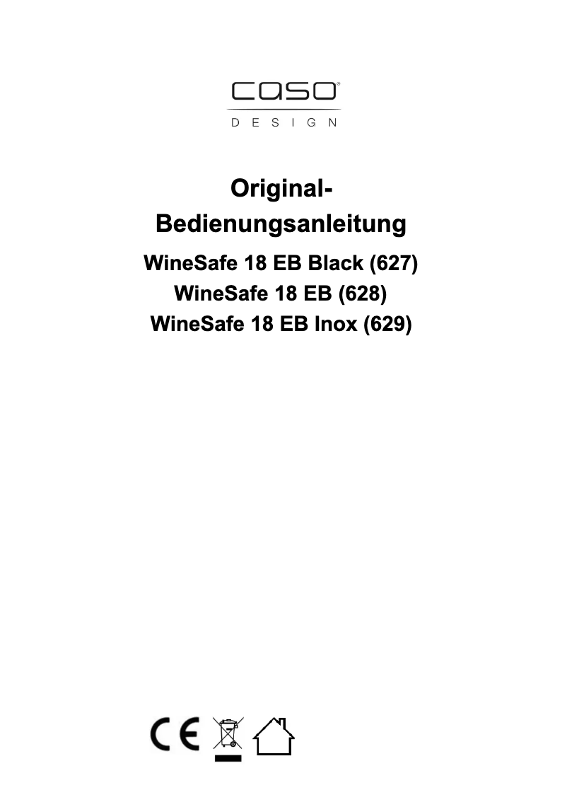 Page 1 de la notice Manuel utilisateur Caso WineSafe 18 EB