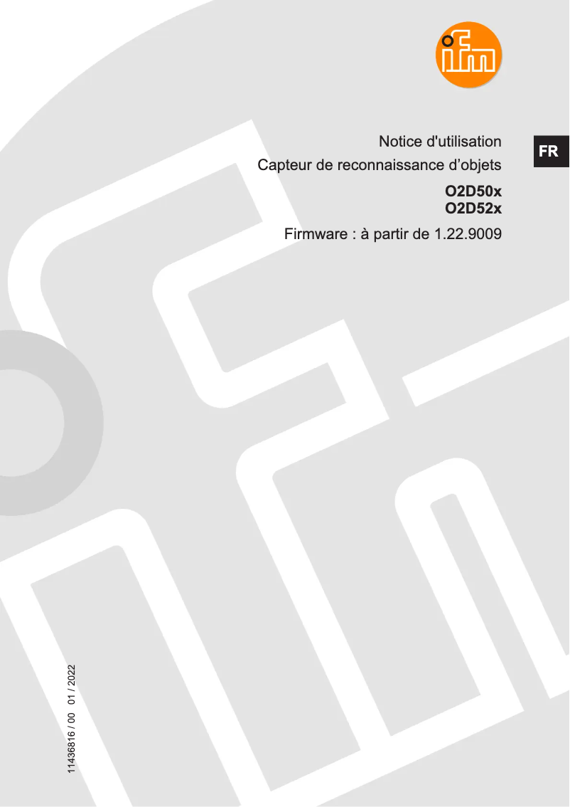 Page 1 de la notice Manuel utilisateur IFM O2D504