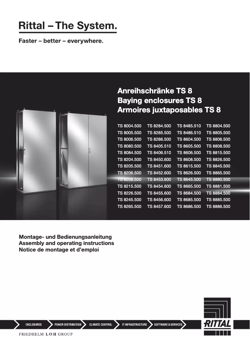 Page n°1 - Manuel utilisateur Rittal TS 8004.500