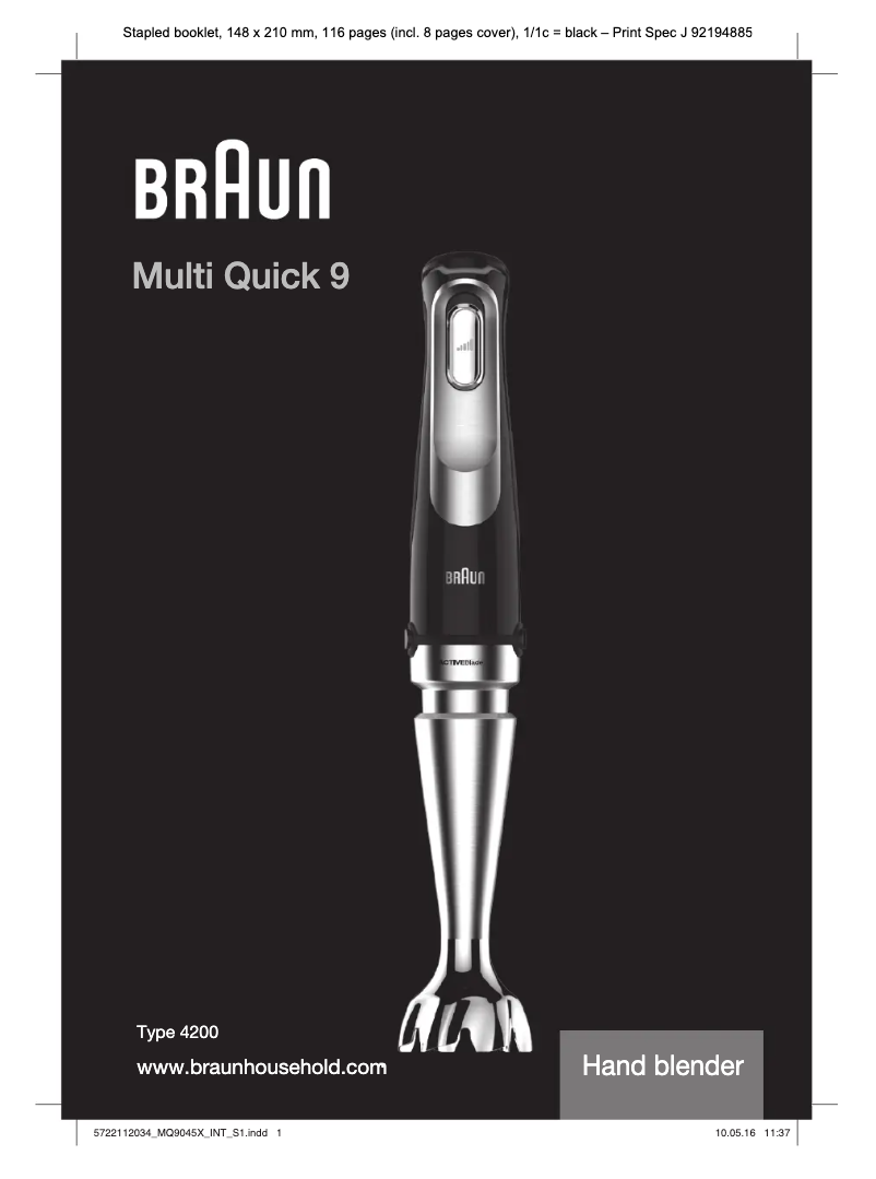 Página 1 del manual Manual de usuario Braun MQ9037 Sauce+