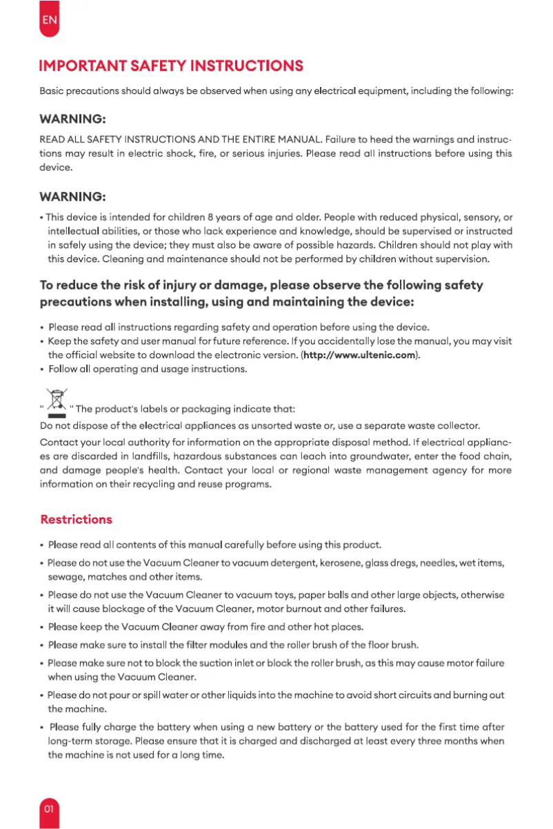 Página 1 del manual Manual de usuario Ultenic U16 Flex