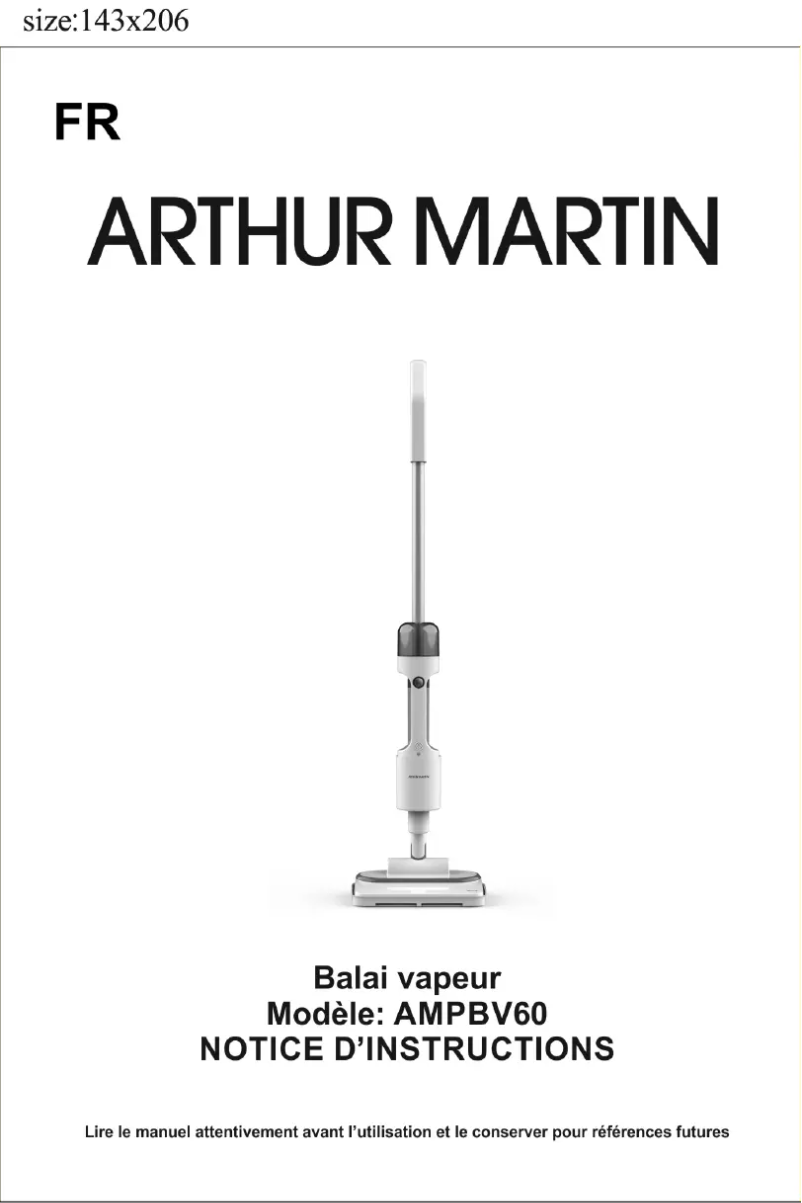 Page 1 de la notice Manuel utilisateur Arthur Martin AMPBV60