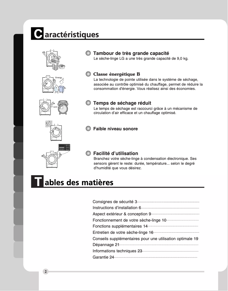 Page 1 de la notice Manuel utilisateur LG RC9011B