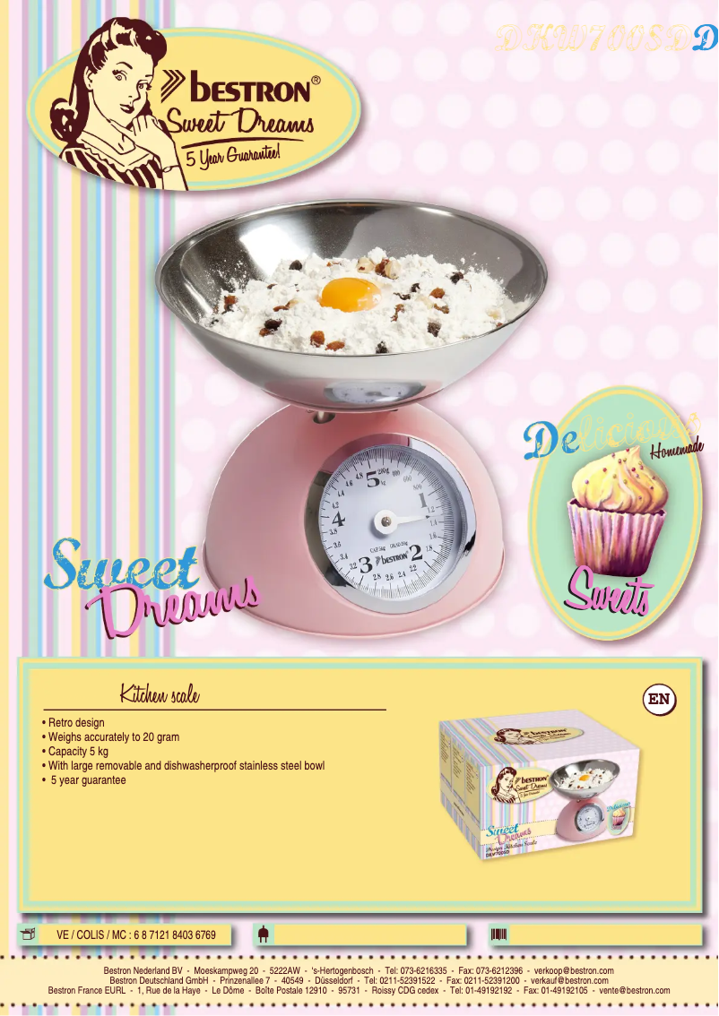 Page 1 de la notice Fiche technique Bestron DKW700SD