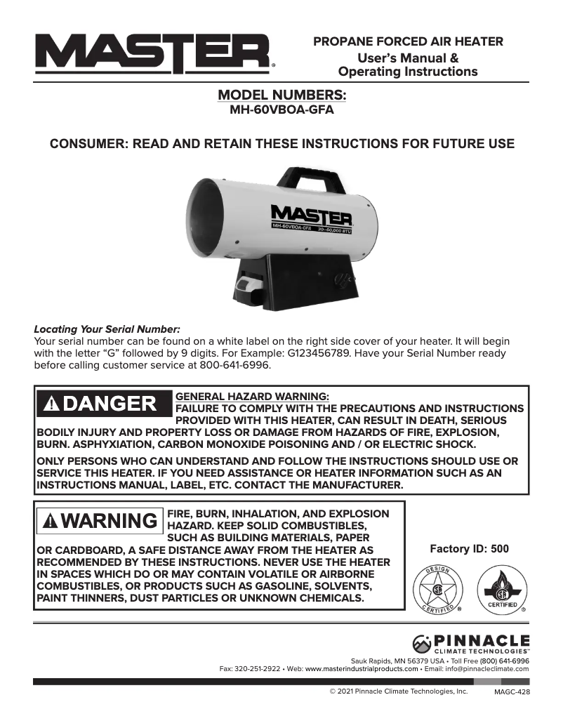 Image de la première page du manuel de l'appareil MH-60VBOA-GFA-A