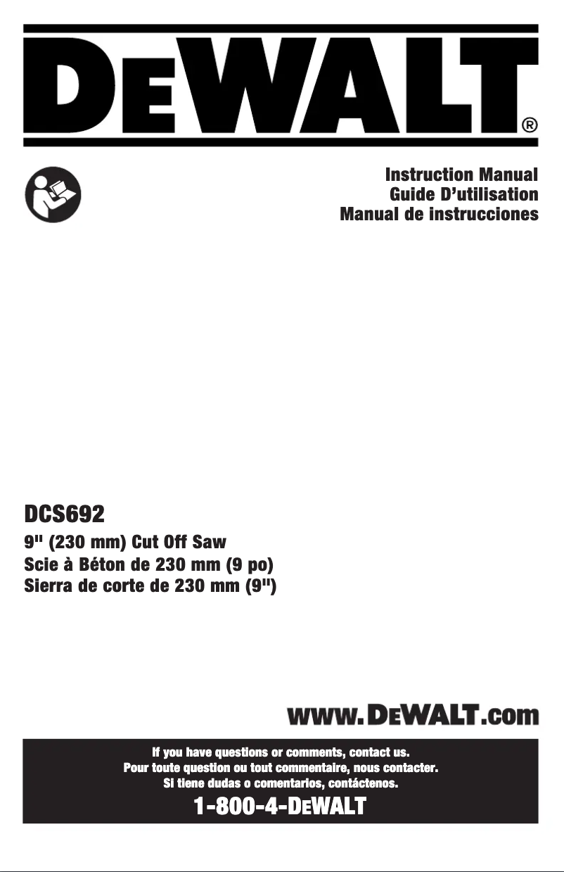 Page n°1 - Manuel utilisateur DeWalt DCS692