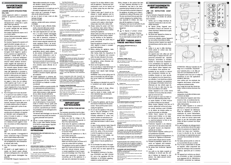 Image de la première page du manuel de l'appareil B-cheese 615
