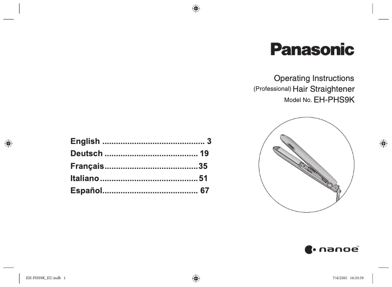 Image de la première page du manuel de l'appareil EH-PHS9K