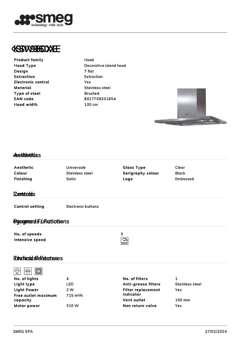 Image de la première page du manuel de l'appareil KSIV960XE