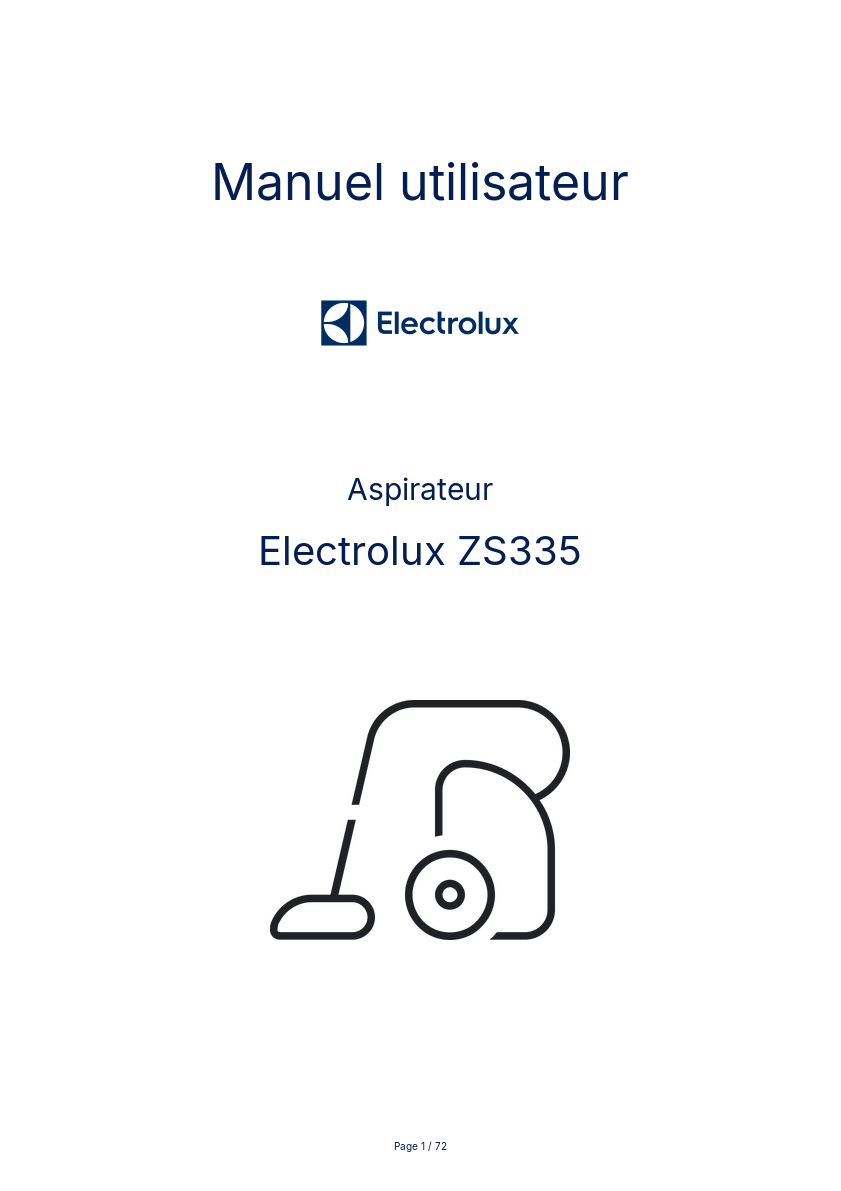 Image de la première page du manuel de l'appareil ZS335