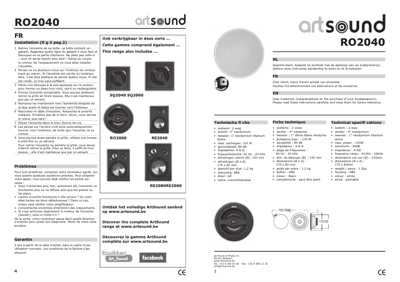 Página 1 del manual Manual de usuario Artsound RO2040