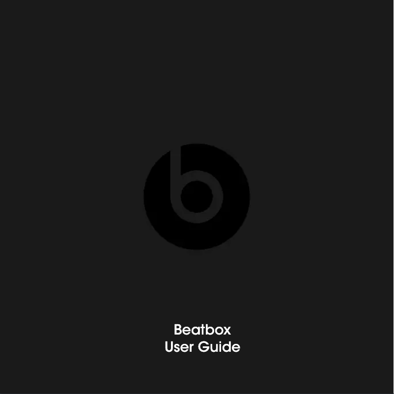 Page 1 de la notice Manuel utilisateur Beats Beatbox Portable