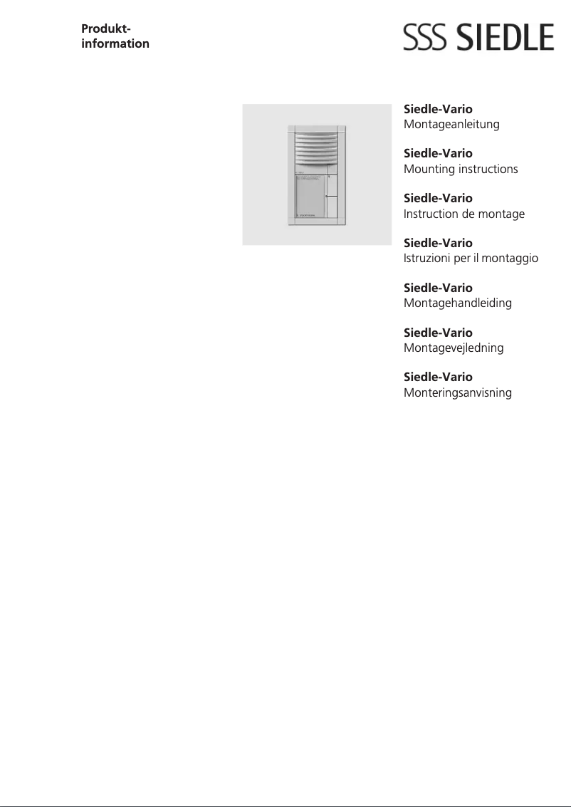 Image de la première page du manuel de l'appareil GU 611-3/1-0