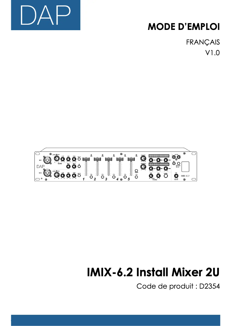 Image de la première page du manuel de l'appareil IMIX-6.2