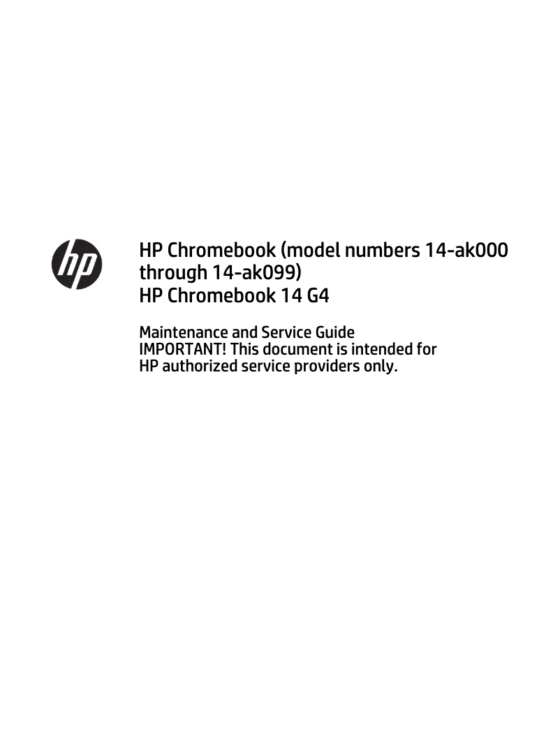 Page 1 de la notice Manuel d'utilisation et d'entretien HP Chromebook 14