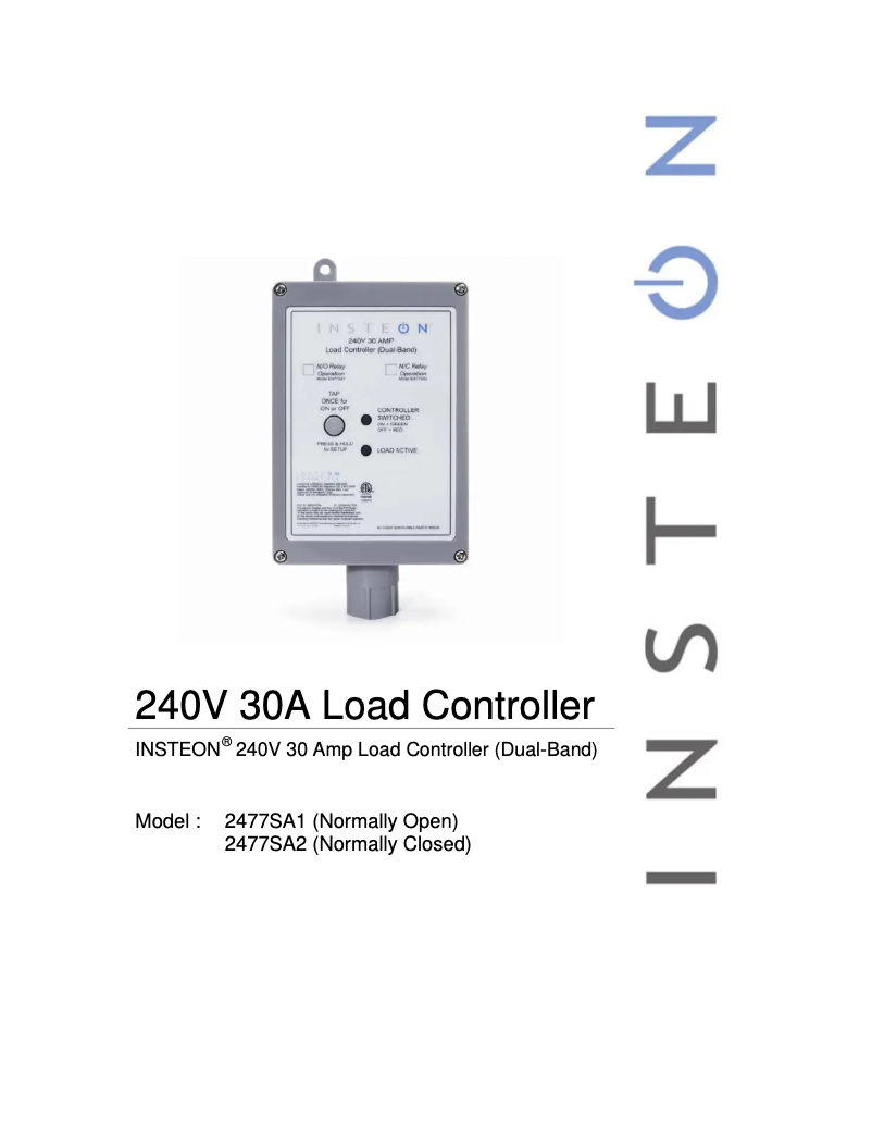 Page 1 de la notice Manuel utilisateur Insteon 2477SA1