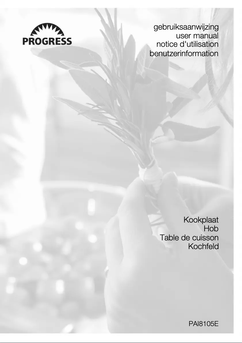 Page 1 de la notice Manuel utilisateur Progress PAI8105E