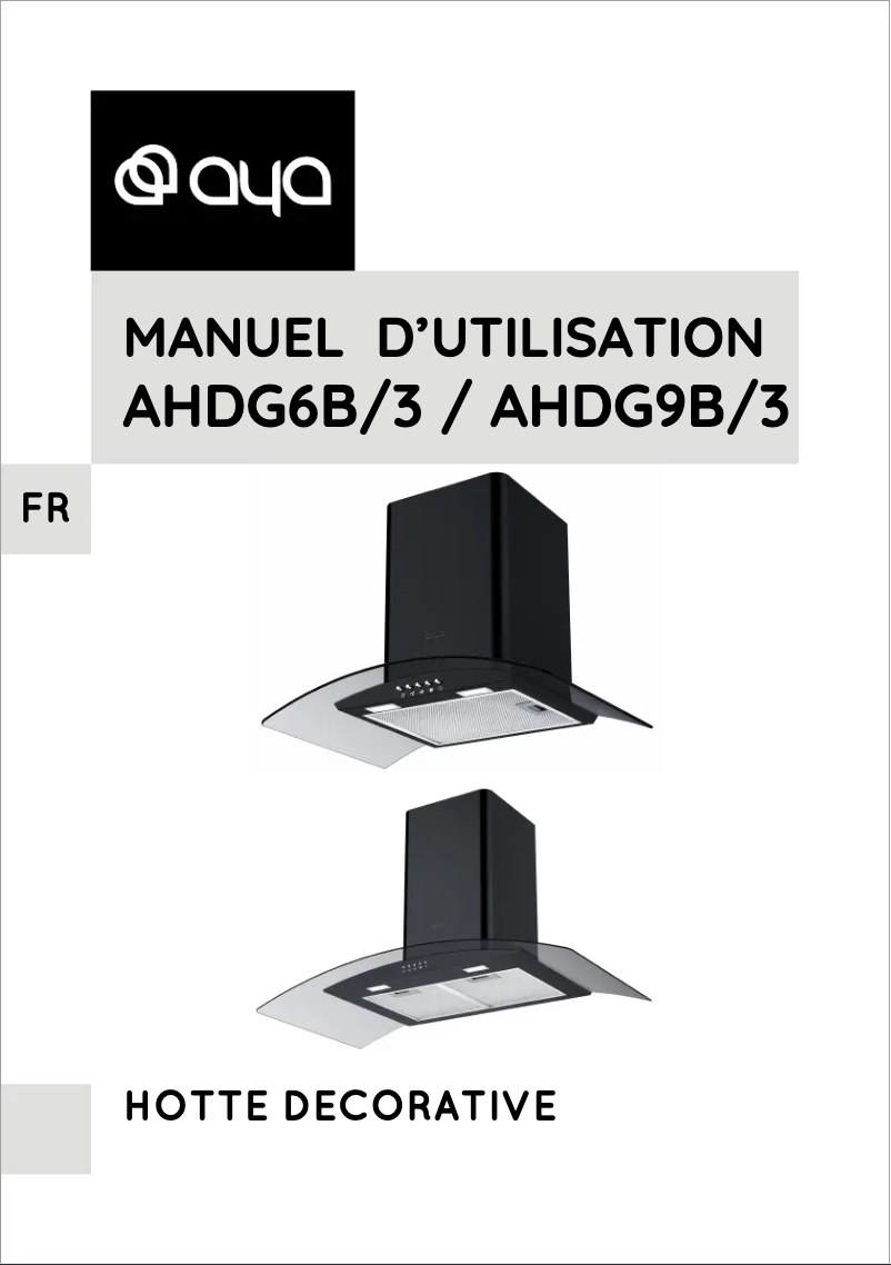 Page n°1 - Manuel utilisateur AYA AHDG9B