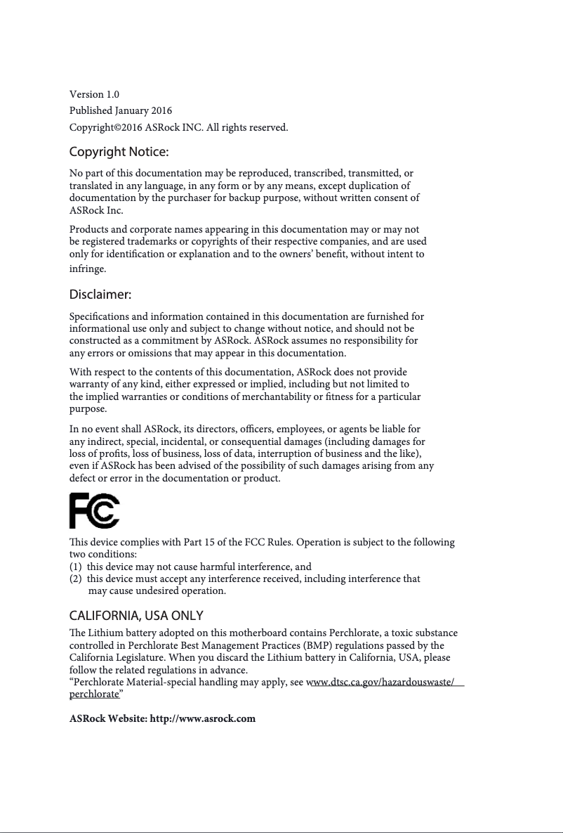 Page 1 de la notice Manuel utilisateur Asrock J3160-ITX