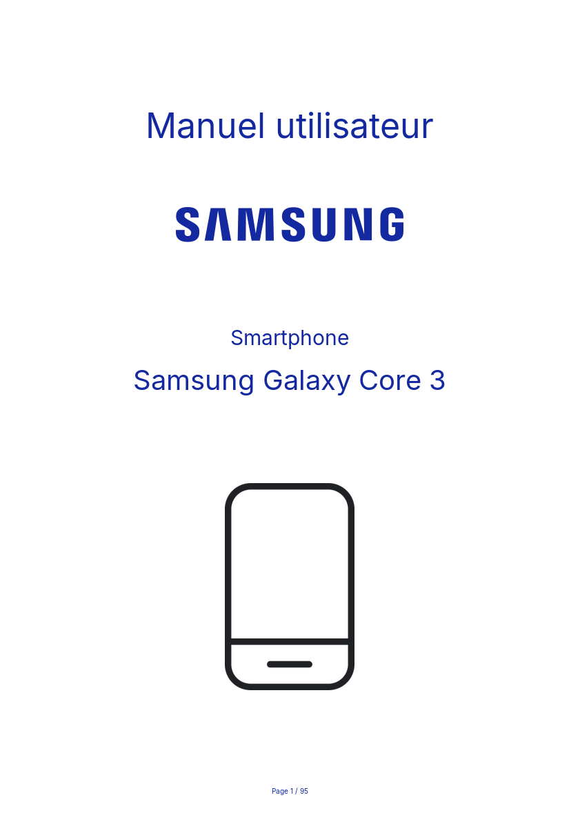 Image de la première page du manuel de l'appareil Galaxy Core 3