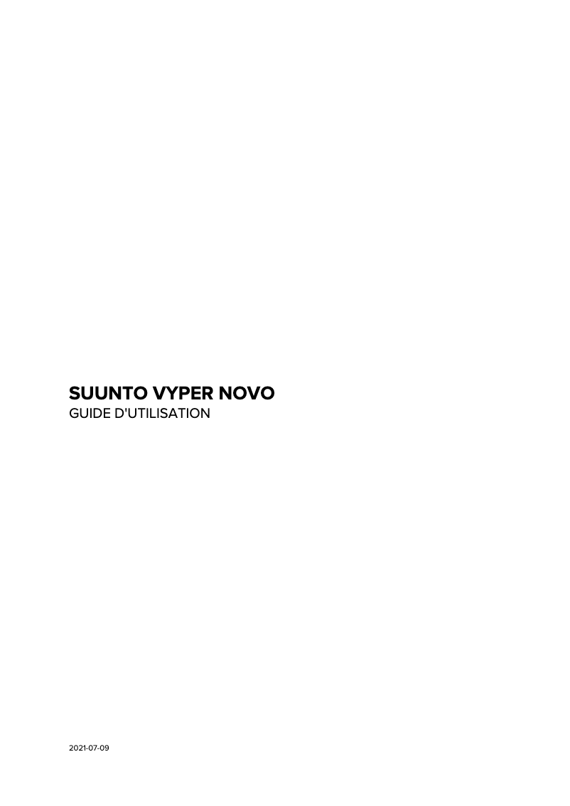 Page n°1 - Manuel utilisateur Suunto Vyper Novo