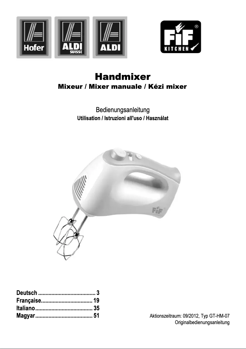 Page n°1 - Manuel utilisateur FiF GT-HM-07