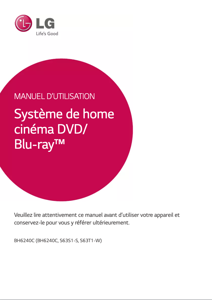 Page n°1 - Manuel utilisateur LG BH6240C