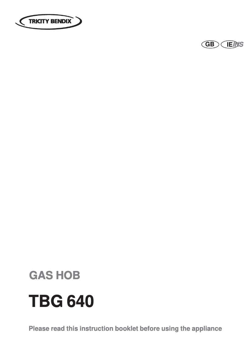 Página 1 del manual Manual de usuario Tricity Bendix TBG640TX