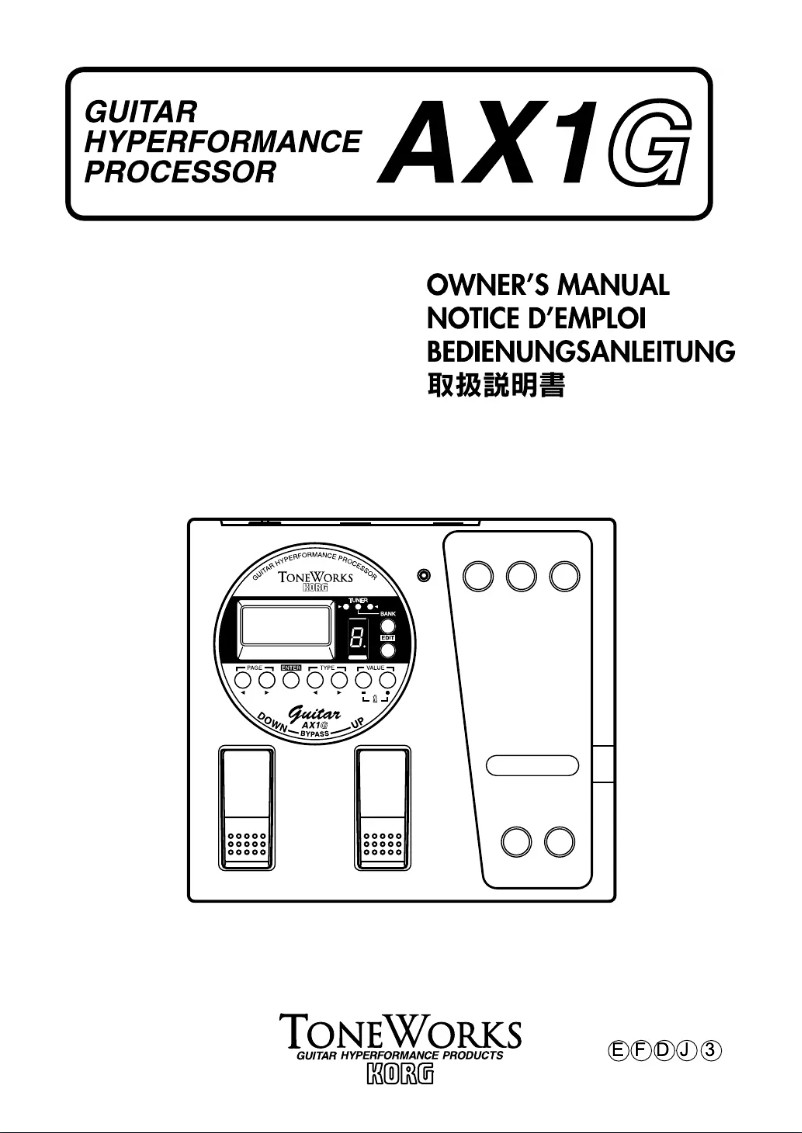 Page n°1 - Manuel utilisateur Korg AX1G