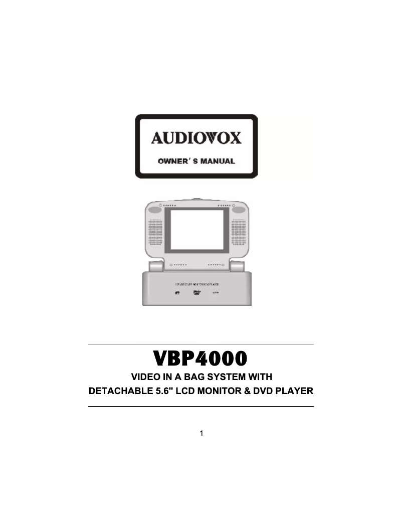 Page 1 de la notice Manuel utilisateur VOXX VBP4000