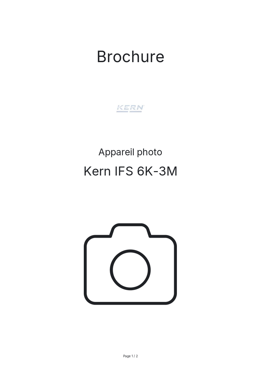Image de la première page du manuel de l'appareil IFS 6K-3M