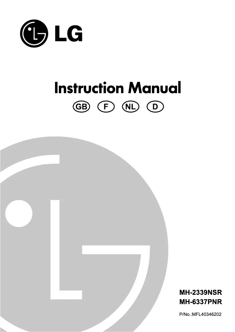 Page n°1 - Manuel utilisateur LG MH6337PNR