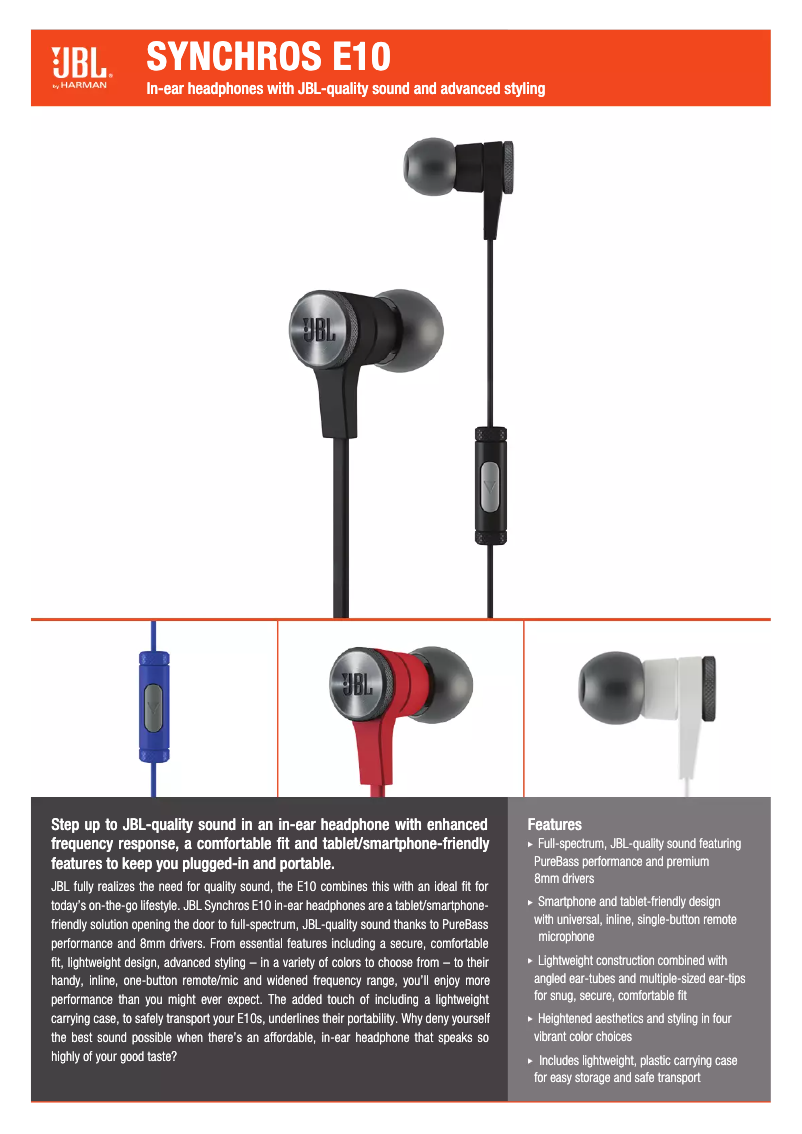 Image de la première page du manuel de l'appareil Synchros E10