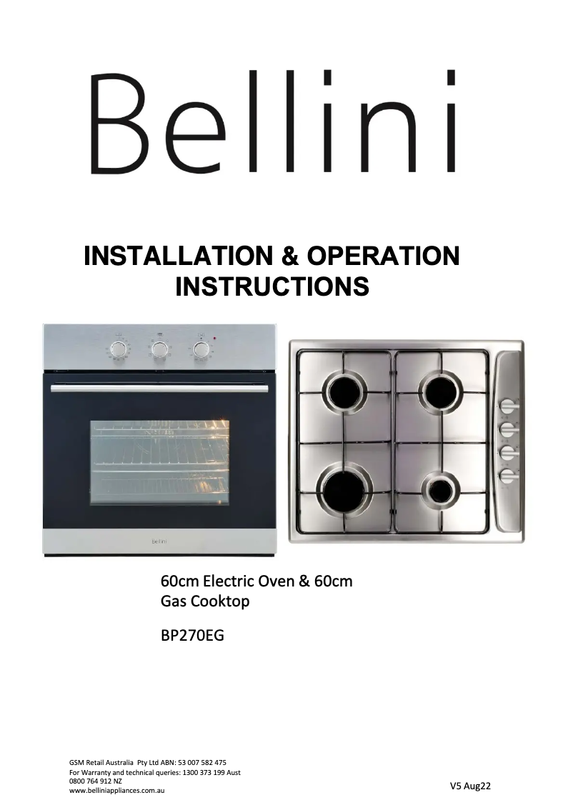 Page n°1 - Manuel utilisateur Bellini BP270EG