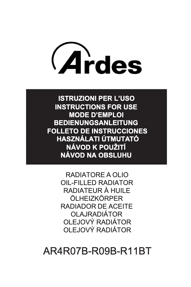 Page n°1 - Manuel utilisateur Ardes 4R09B