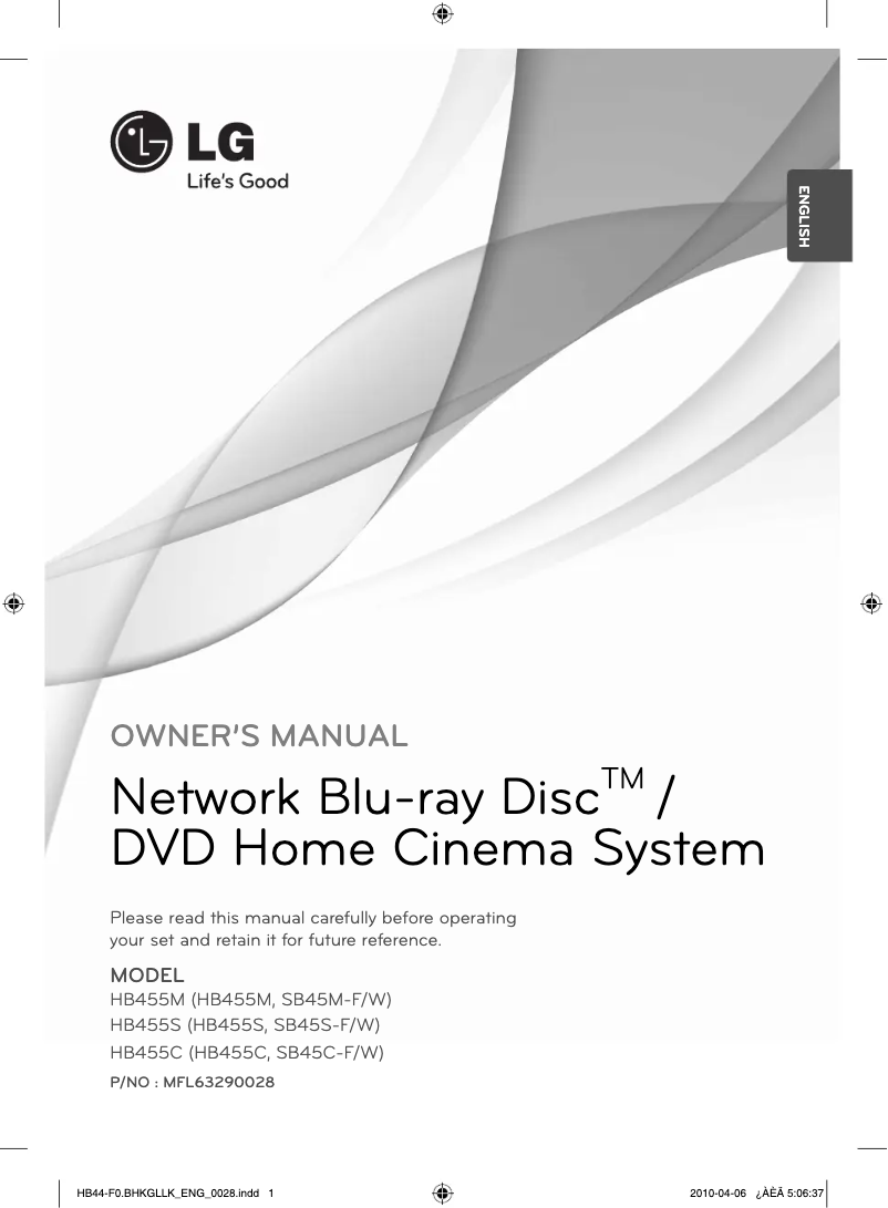 Page 1 de la notice Manuel utilisateur LG HB455M