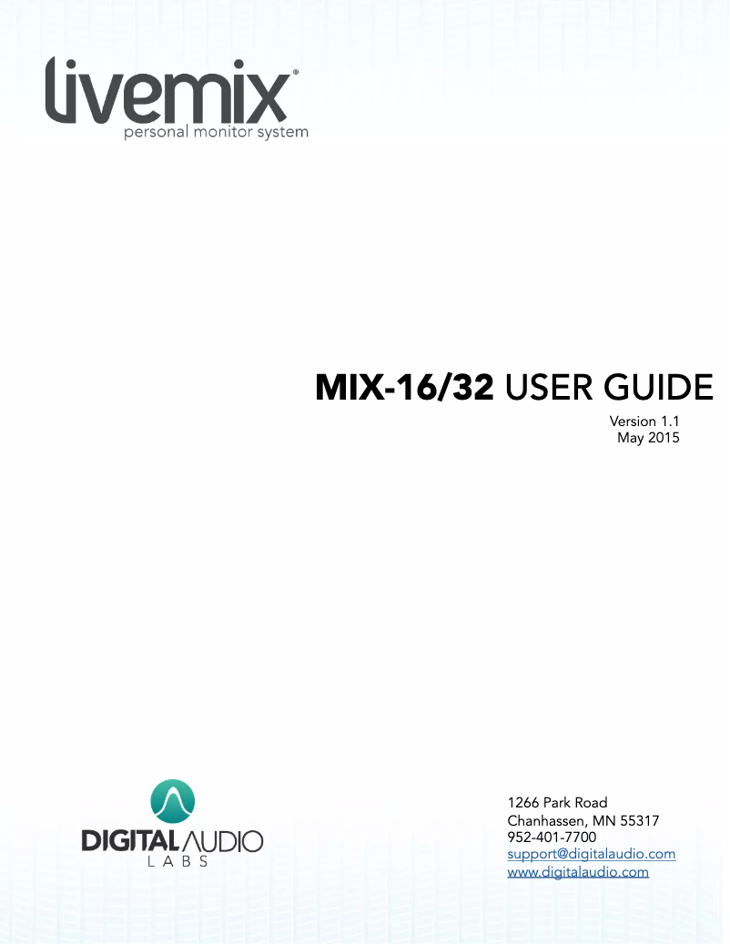 Image de la première page du manuel de l'appareil MIX-16