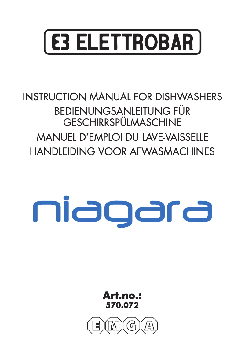 Image de la première page du manuel de l'appareil Niagara 570072