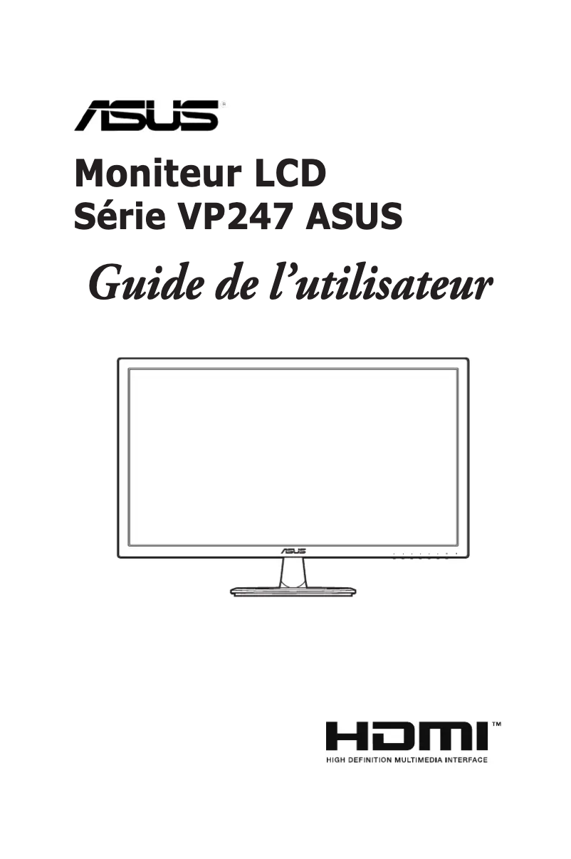 Page 1 de la notice Manuel utilisateur Asus VP247NA