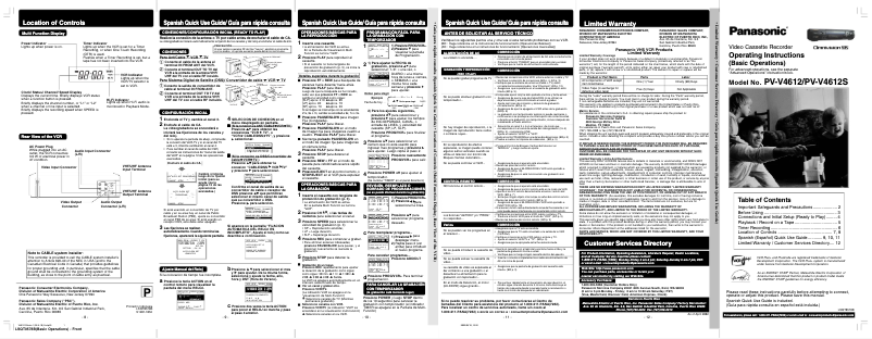 Image de la première page du manuel de l'appareil PV-V4612S