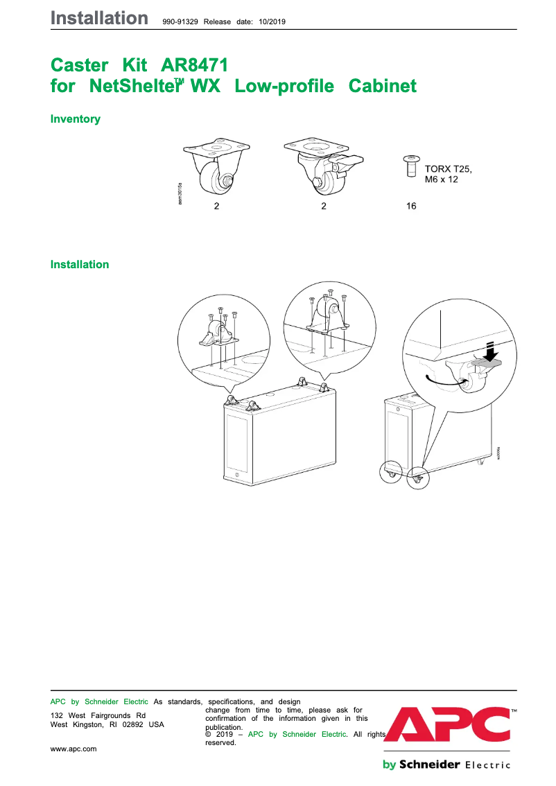 Página 1 del manual Manual de usuario APC NetShelter AR8471