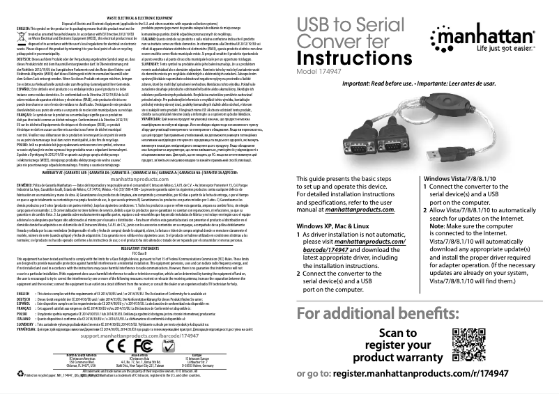 Page 1 de la notice Manuel utilisateur Manhattan 174947