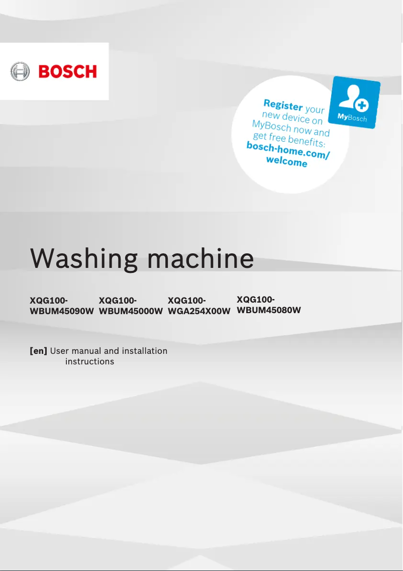 Page 1 de la notice Guide d'installation Bosch Serie 6 WGA254U0AU