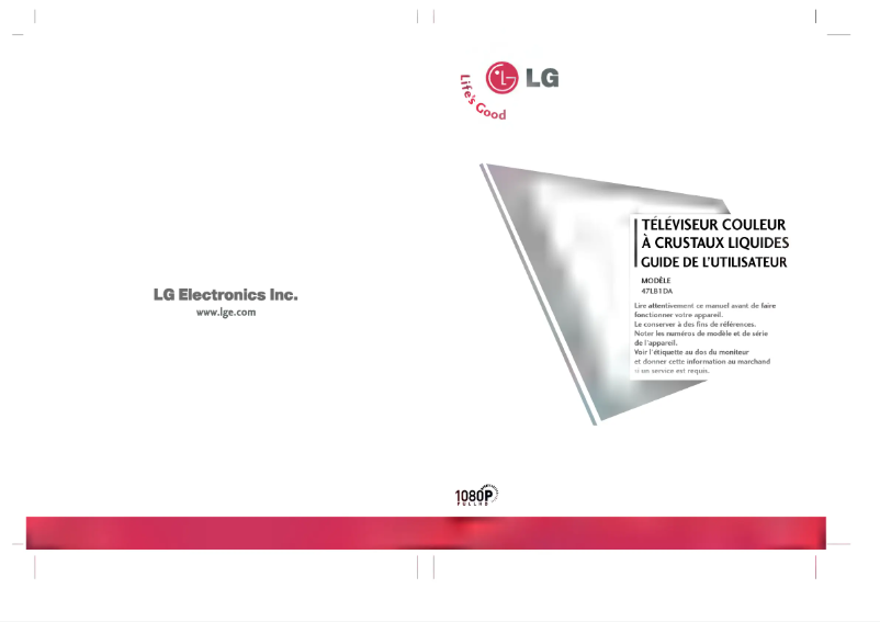 Imagen de la primera página del manual del dispositivo 47LB1DA