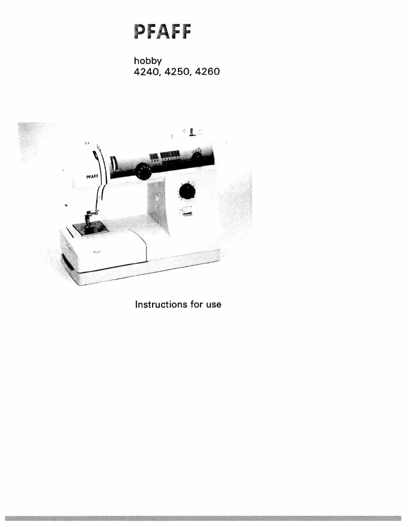 Page n°1 - Manuel utilisateur Pfaff hobby 4260