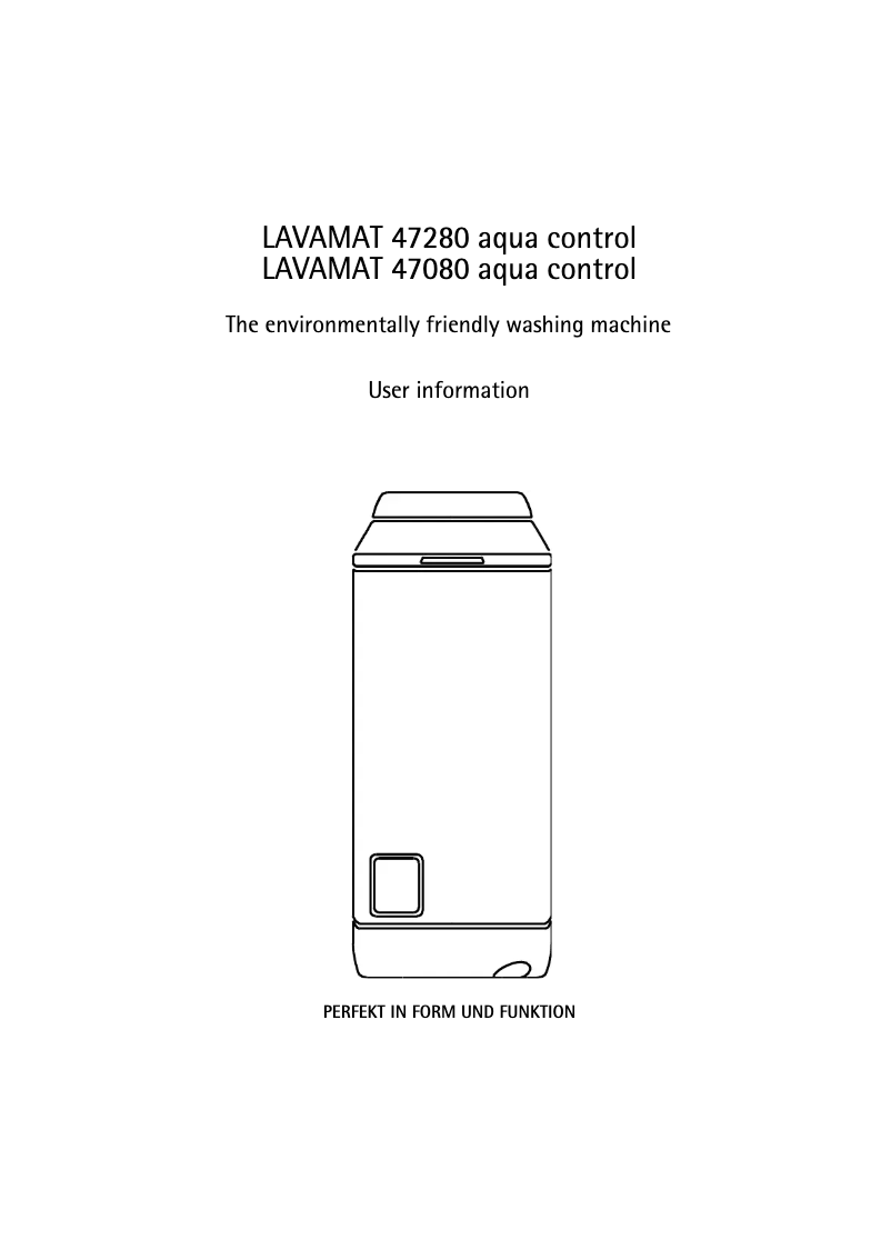 Page n°1 - Manuel utilisateur AEG L 47080